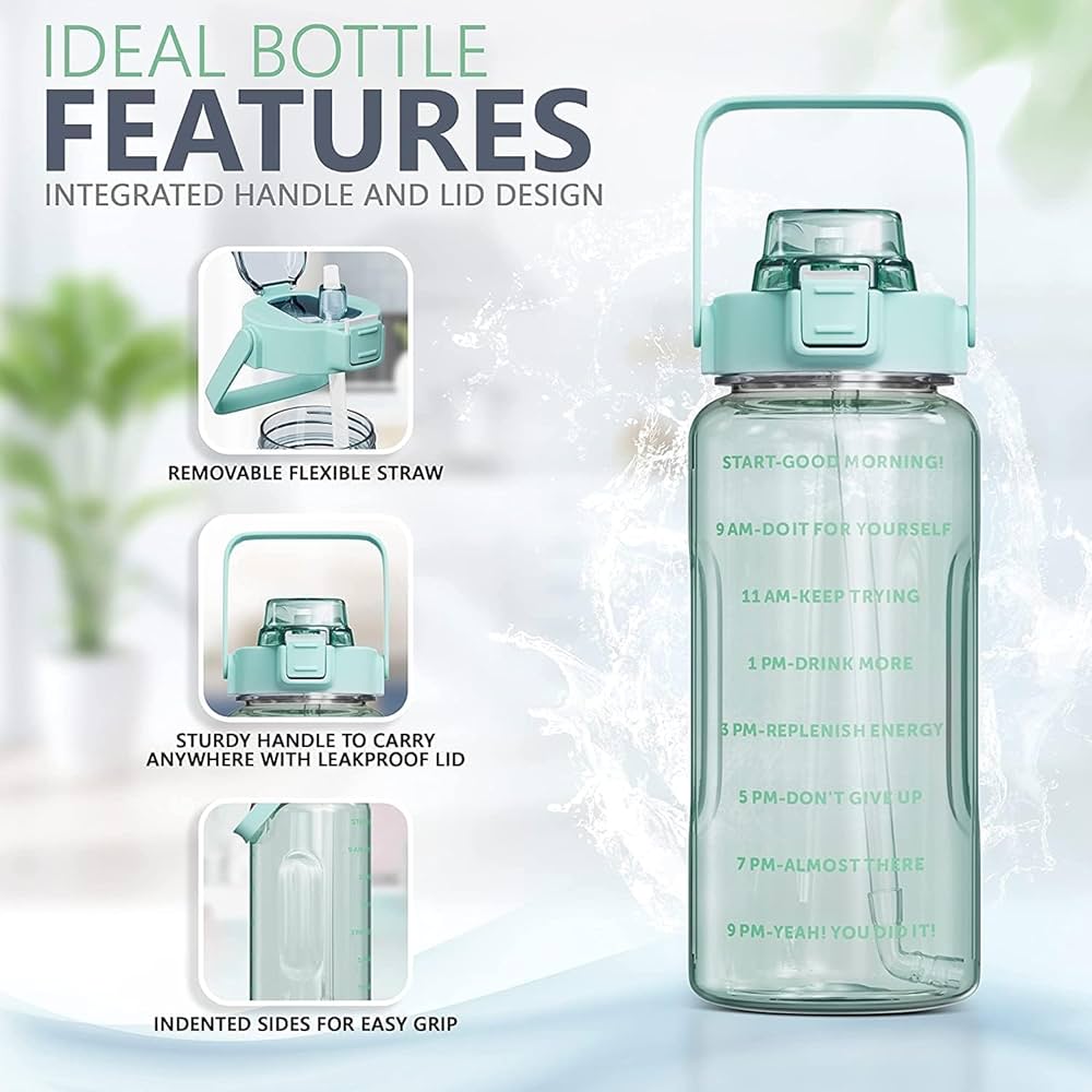 Pack Of 3 Transparent Motivational Water Bottle, Large Capacity Water Bottle, Sports Water Bottle, Transparent Refillable Leakproof Water Bottle Pack Of 3 Transparent Motivational Water Bottle, Large Capacity Water Bottle, Sports Water Bottle, Transparent Refillable Leakproof Water Bottle